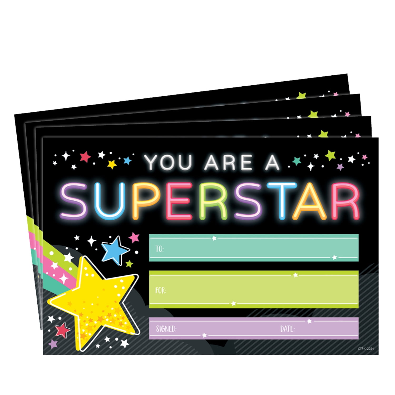 Creative Teaching Press Star Bright Superstar Awards, 30 Per Pack, 6 Packs