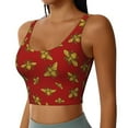 thumbnail image 2 of Kdxio Hohey Bee Golden Print Workout Crop Tank Top for Women Racerback Yoga Tank Tops Athletic Sports Shirts Exercise Undershirts, 2 of 9