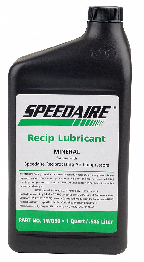 Speedaire Compressor Oil, 1 qt, Bottle 1WG50