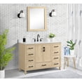 thumbnail image 5 of Hardin 48" Single Bathroom Vanity, 49" W x 19" D x 34.5" H, Carrara White Quartz Top, Sink & Backsplash, Light Wood, MDF, Pre-Assembled, 5 Soft-Close Drawers & 2 Doors, Adjustable Feet, 5 of 9