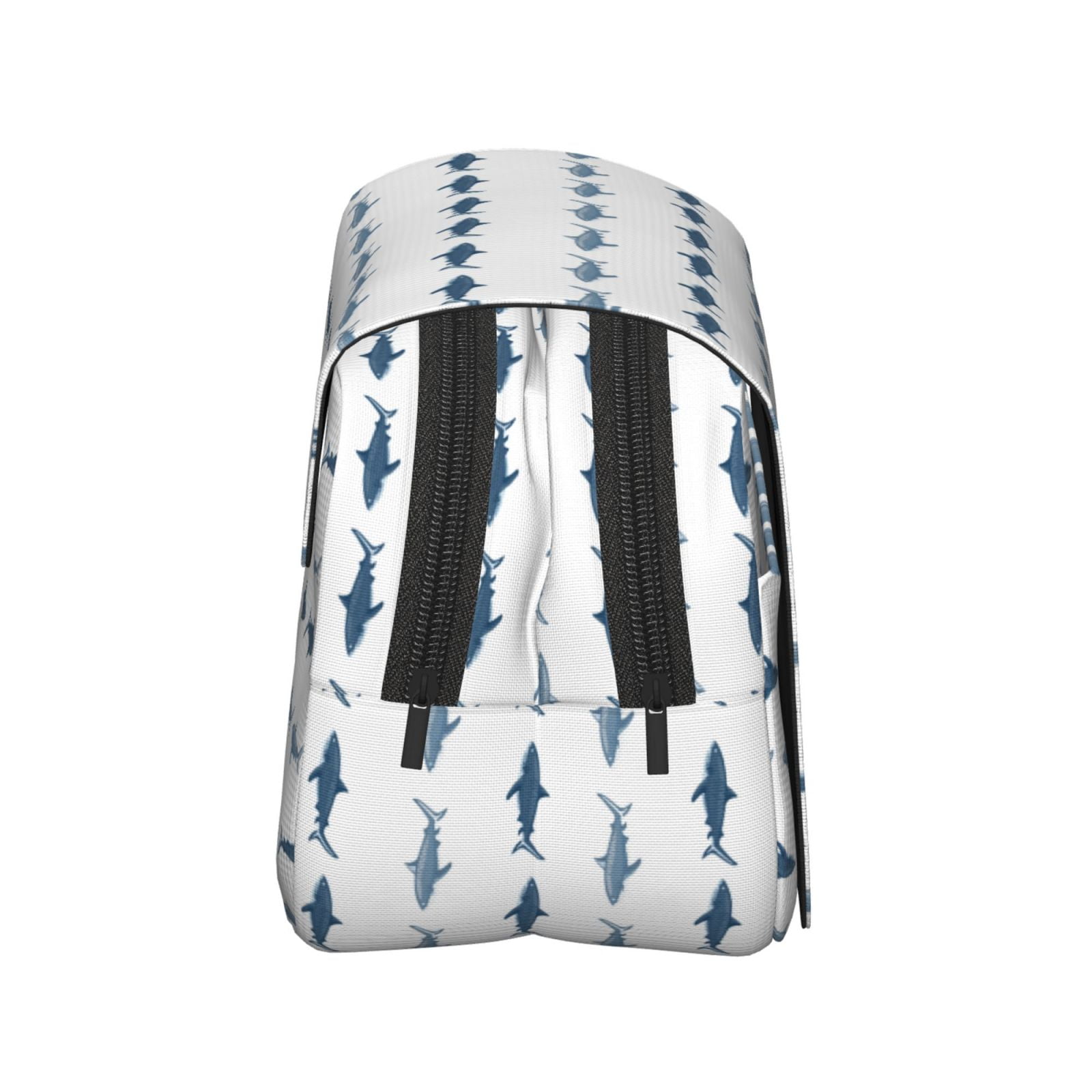 Rateoe Cute Shark Pattern Double Clamshell Pen Case, Storage Organizer with Two Zipper Compartments– Holds Up to 50 Pencils & Pens