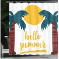 thumbnail image 4 of Ambesonne Saying Shower Curtain, Calligraphy Hello Summer, 69"Wx70"L, Teal Redwood Yellow, 4 of 5