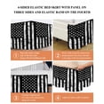thumbnail image 6 of Black White Wrap Around Bed Skirts for King Bed 18" Drop,Bed Skirt with Adjustable Elastic Belt Dust Ruffle Bed Valance for Bedroom Hotel Retro Stars Stripes Flag Shabby Chic Texture Bed Frame Cover, 6 of 7