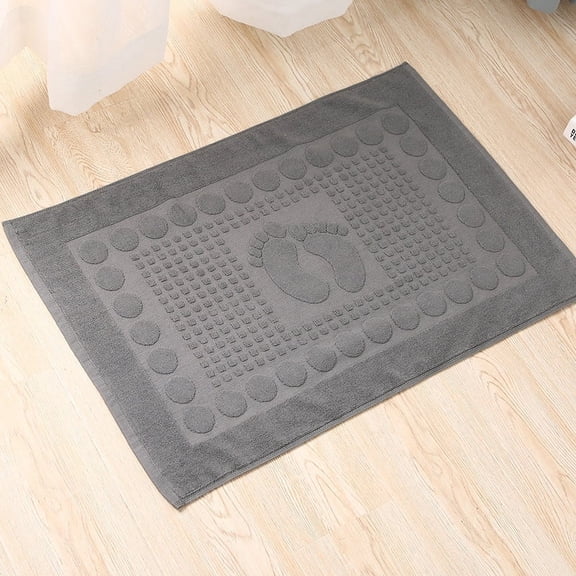 Xiao Hua Bath Mat [Non Bathroom Carpet] Machine Washable Shower Bathroom Cotton Mat, Bath Shower Bathroom Mat (Foot Grey), 1 piece