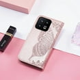 thumbnail image 4 of for Xiaomi 13 Wallet Case for Women Girls, Shiny Butterfly Flower PU Leather Cover with Card Slot Holder Flip Phone Case for Xiaomi 13 Rhinestone Rose Gold, 4 of 18