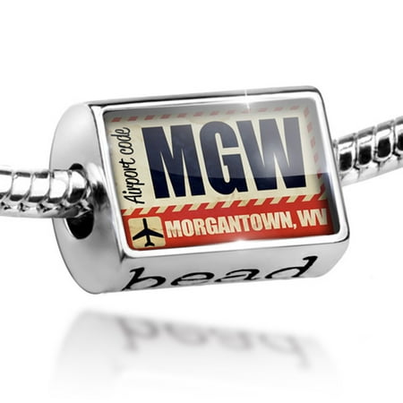 Bead Airportcode MGW Morgantown, WV Charm Fits All European