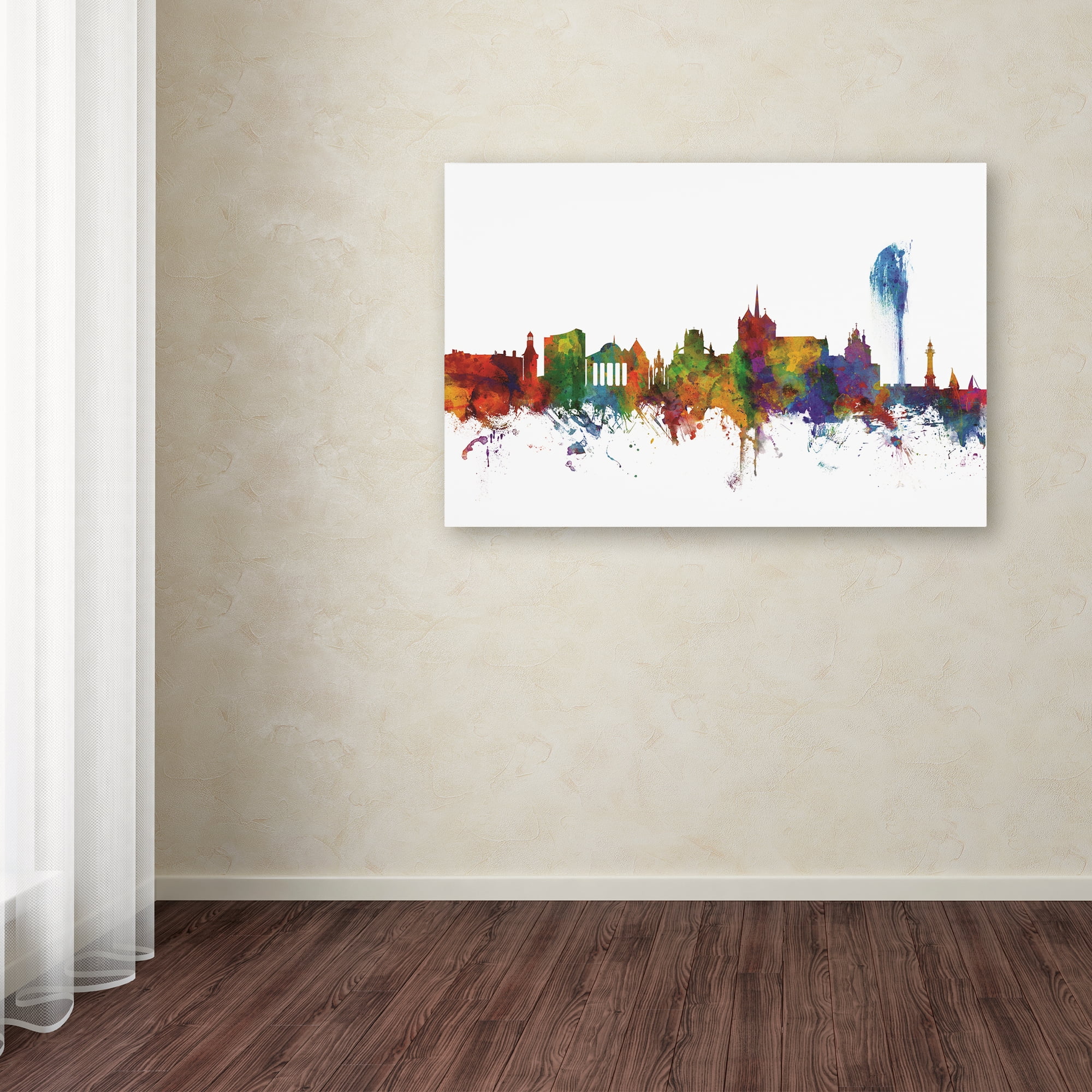 Trademark Fine Art 'Geneva Switzerland Skyline II' Canvas Art by Michael Tompsett