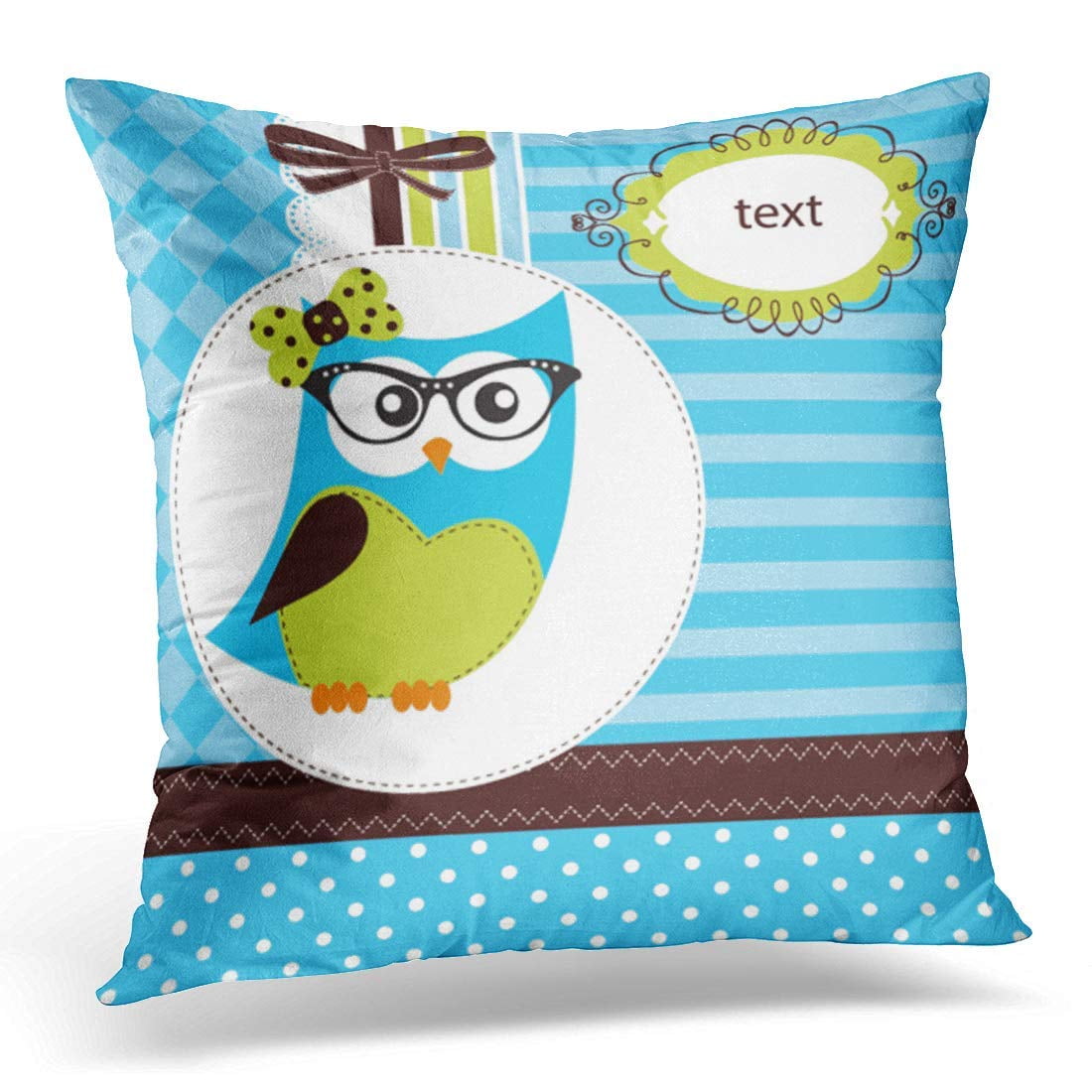 Owl with Tree Cute Cartoon Childs Gift Pillowcase 