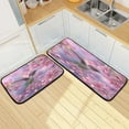thumbnail image 7 of 2-Piece Kitchen Rugs Set Non-Slip Mats Carpet Floor for Kitchen, Bathroom (19.7"x27.6" & 19.7"x47.2") Beautiful Pink Hummingbird, 7 of 7