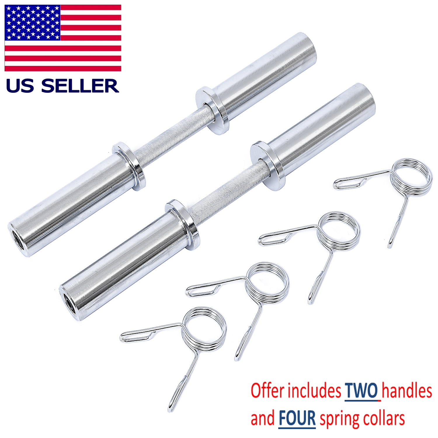 2 *NEW SEALED* IN HAND* TWO CAP Barbell Solid 20-Inch Olympic Dumbell Handles 
