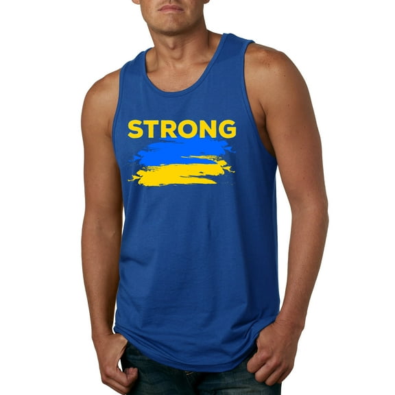 Ukranian Strong Vintage Mens Graphic Tank Top, Royal, 3X-Large