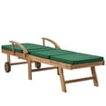 thumbnail image 6 of vidaXL Sun Loungers with Cushions 2 pcs Solid Teak Wood Green, 6 of 9