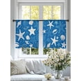thumbnail image 3 of Blue Summer Sheer Curtains 54 Inch Long 2 Panels, Starfish Shell Bubble Nautical Coastal Light Filtering Rod Pocket Curtains, Sheer Voile Drapes for Living Room Bedroom, 52"x54", 3 of 8