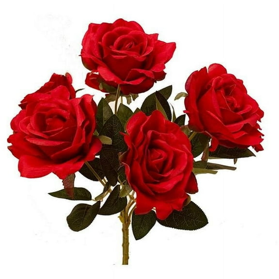 Mr. MJs Trading AI-FL3761RED Red Ballerina Rose Bush Artificial Flowers