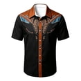 thumbnail image 3 of Kiijoy Toddler Boys Western Cowboy Shirt Casual Short Sleeve Button Down Shirt Top, Black, 3-4 Years, 3 of 3