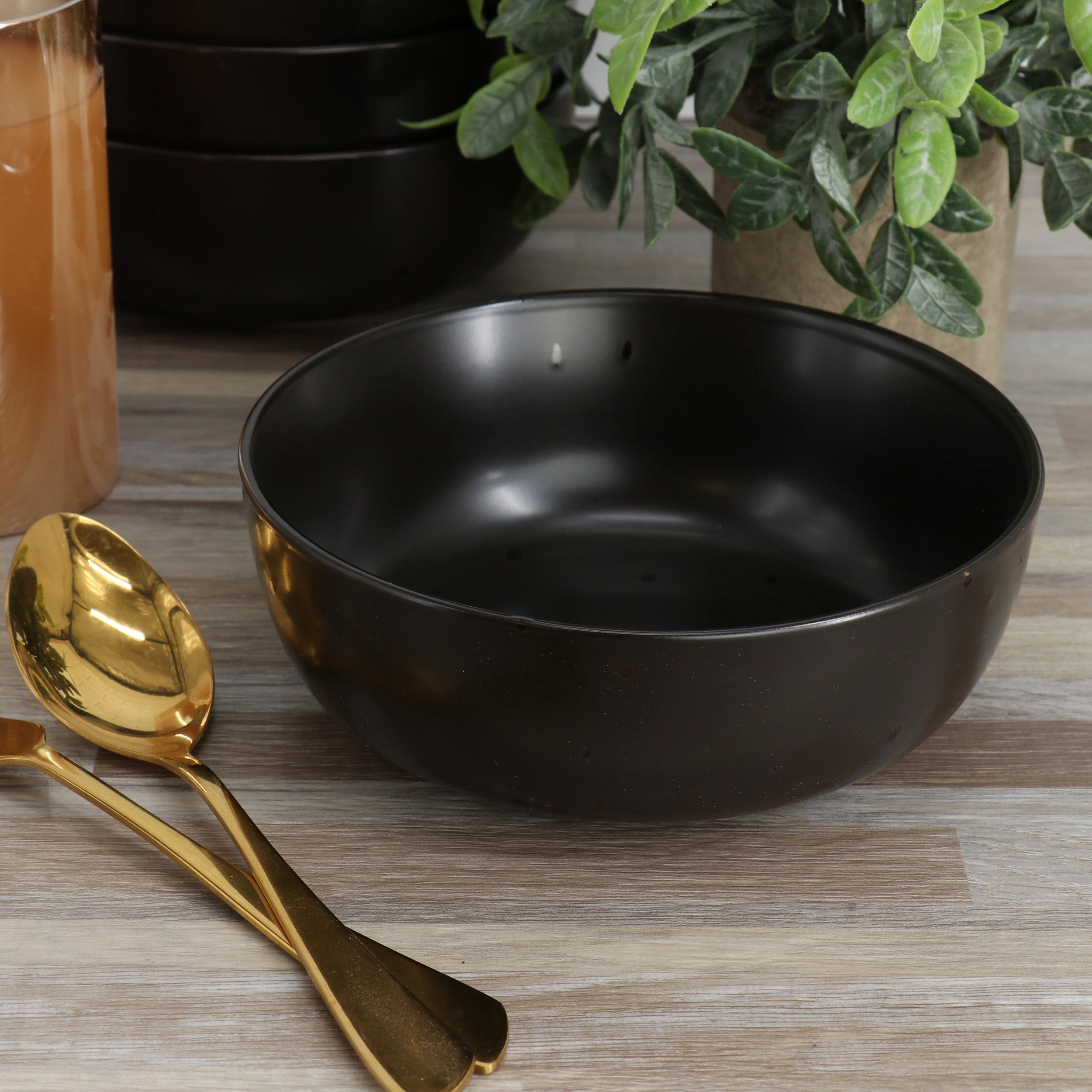 Studio 3B Mio Modern Coupe 6 Piece 6.5 Inch Round Stoneware Bowl Set in Pepper