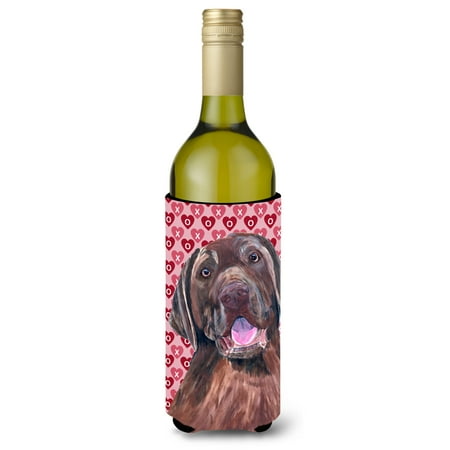 

Caroline s Treasures SC9253LITERK Labrador Chocolate Hearts Love Valentine s Day Wine Bottle Hugger Wine Bottle
