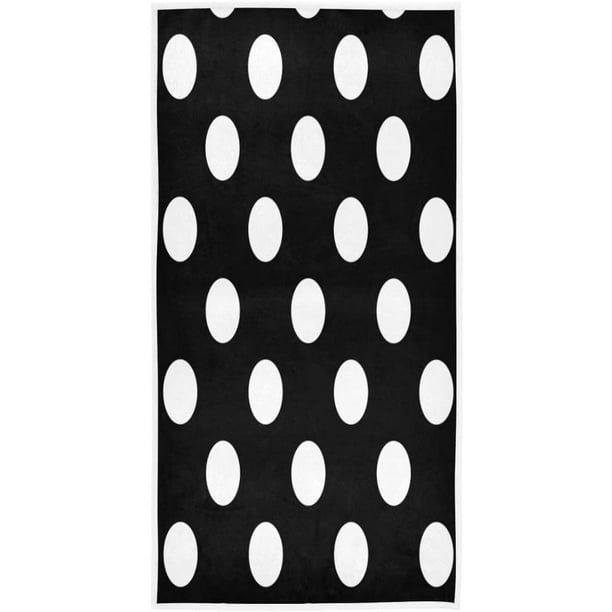 Black and white online polka dot bath towels