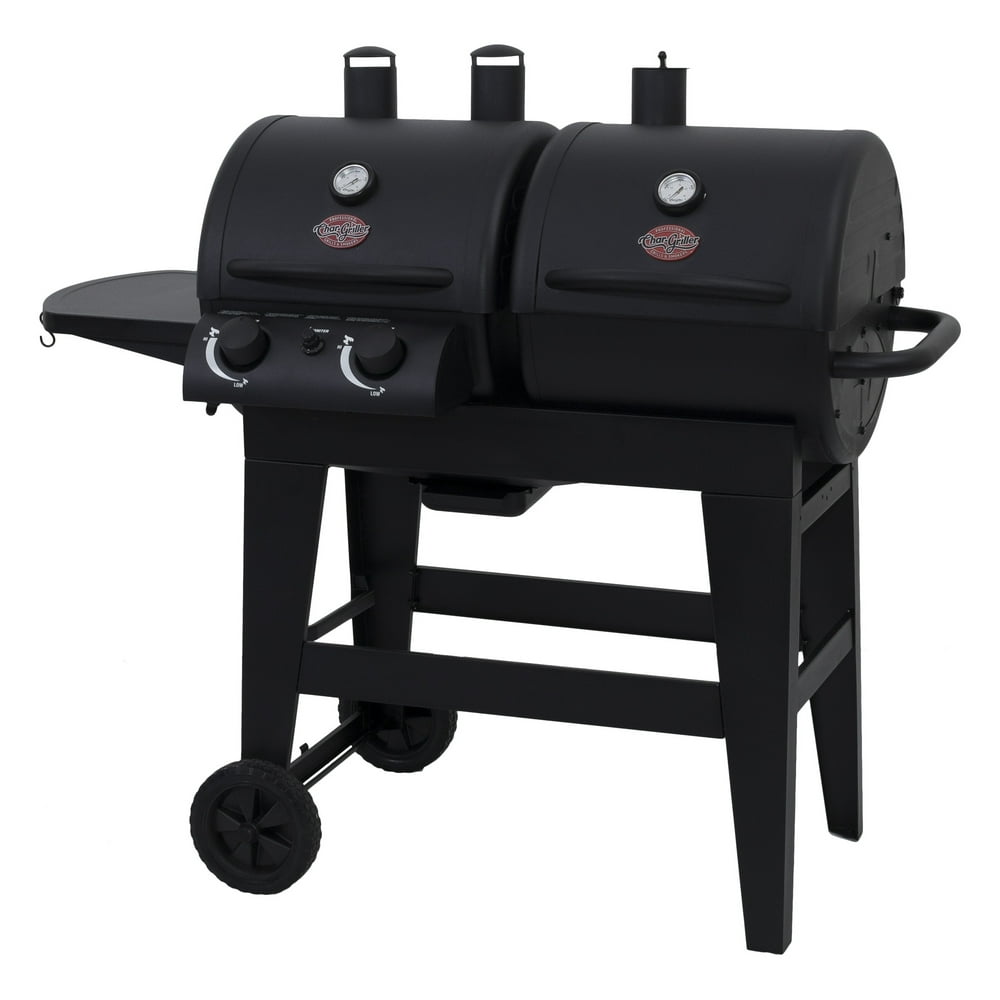 CharGriller Dual 2 Burner Gas & Charcoal Grill, 5030, Black Walmart