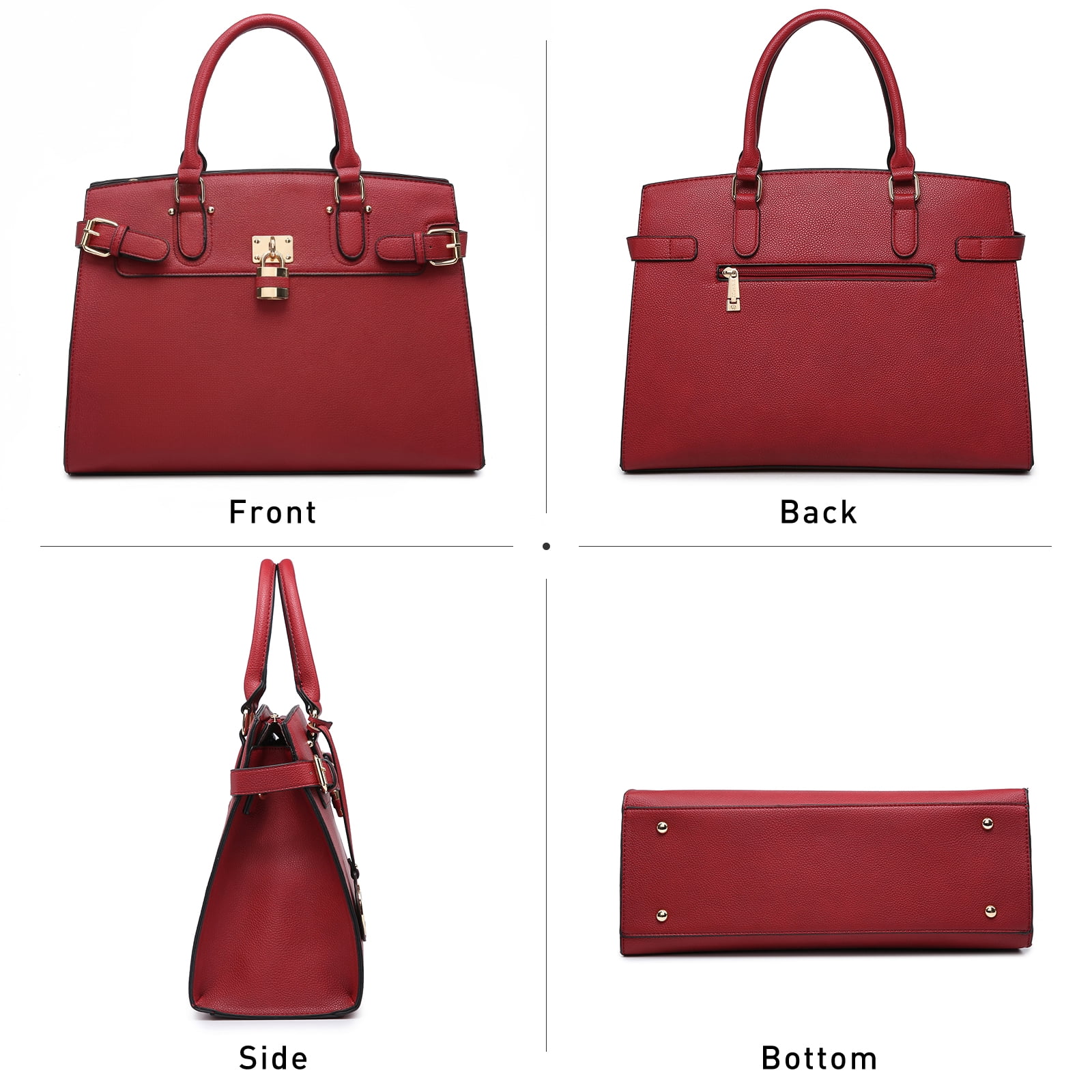 Female Satchel Handbags Shoulder Tote Top Handle Bags with Matching Wristlet Wallet