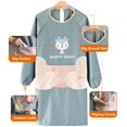 thumbnail image 2 of Yao Red Women Kitchen Apron with Big Pockets,Long Sleeves Waterproof Apron for Cooking Baking Cleaning Work,Chef Aprons Kitchen Cooking, 2 of 7