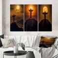 thumbnail image 1 of Designart "Supermoon Over Christ the Redeemer Rio's Icon V" Christianism Wall Art Set Of 3 - Traditional Yellow Gallery Wall Set For Home Decor, 1 of 6