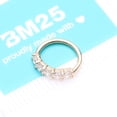 thumbnail image 5 of 14 Karat Gold Multi-Gem Crown Prong Set Bendable Hoop Ring, 5 of 5