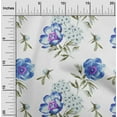 thumbnail image 1 of oneOone Cotton Poplin Lavender Blue Fabric Flower & Leaves Watercolor Sewing Material Print Fabric By The Yard 42 Inch Wide, 1 of 4