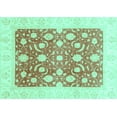 thumbnail image 1 of Ahgly Company Indoor Rectangle Abstract Turquoise Blue Modern Area Rugs, 8' x 10', 1 of 4