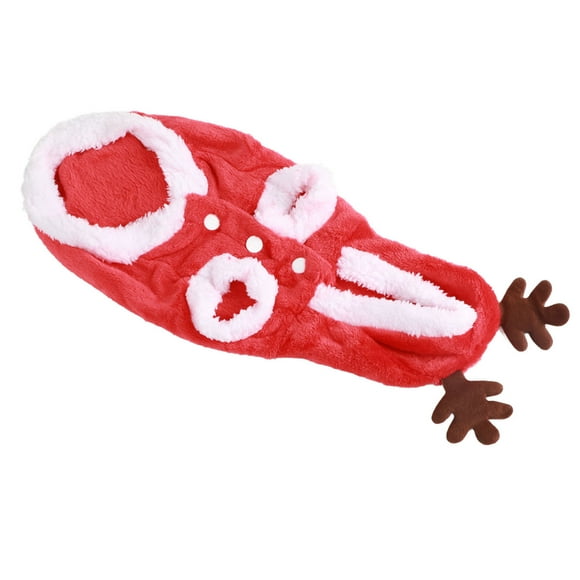 Christmas Pet Clothes, Pet Christmas Clothes Soft Warm Snap Buttons Closure Hooded Dog Costume Coat for Cat Puppy Rabbits
