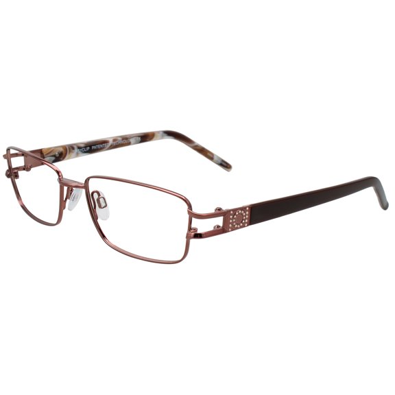 Easyclip Women's S2434.010.5116 Prescription Eyeglasses with Case, Brown