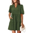 thumbnail image 1 of Vestido KIRUNDO Oyelet Summer para mujer con cuello en V y bolsillos, 1 of 9