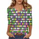 thumbnail image 3 of TaTaai Women's Fashion Christmas Printed Loose Casual V Neck With Three Quarter Sleeves And 3/4 Sleeves T-shirt Pullover Top Gift, 3 of 5