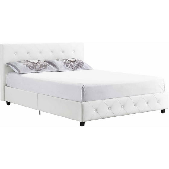 Dhp Dakota Upholstered Faux Leather Platform Bed With Wooden Slat Dhp Dakota Upholstered Faux Leather Platform Bed With Wooden Slat Support And Tufted Headboard Footboard Multiple Colors Sizes Com