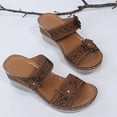 thumbnail image 4 of hopeusnice Orthopedic Wedge Sandals for Women Dressy Summer Comfortable Walking Slippers with Arch Support Fashion Orthotic Slides Brown 37, 4 of 9