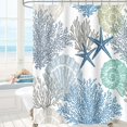 thumbnail image 1 of Cortina de ducha MAYZUS extra larga, 183 x 244 cm, azul, impermeable, 1 of 6