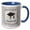 Blue/White, variant on 3drose, Graduation Cap, Diploma, Faded Dots, Silver Frame, Vines, 2019, Black, 11oz Two-tone Black Mug
