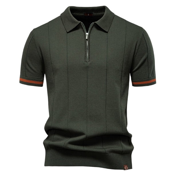 pstuiky camisetas para hombre, Suéter informal de manga corta con cuello vuelto, cómodo y liso para hombre ropa de hombre xxl