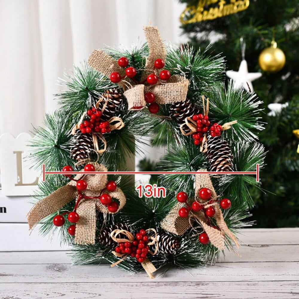 Promotion!!!24 inch Christmas Garland Wreaths with Pine Cones,Plaid ...
