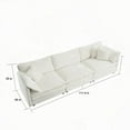 thumbnail image 2 of Modern Oversized L-Shaped Sectional Sofa with Reversible Ottoman in White Chenille for Living Room, 2 of 11
