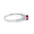 thumbnail image 3 of Petite Dainty Princess Cut Ring Ruby CZ 925 Sterling Silver Size 6, 3 of 4