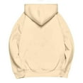thumbnail image 5 of Women's Casual Lightweight Hoodies Long Sleeve White Drawstring Sweatshirts Loose Pullovers with Pocket Beige M, 5 of 5