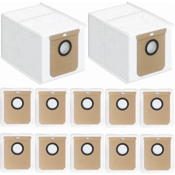 12 Pack Replacement Vacuum Dust Bags for Eufy L50 SES L60 SES Vacuum Cleaner Self-Empty Station Robovac, 2.5 L Large Vacuum Dirt Disposal Replacement Bags