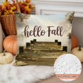 thumbnail image 2 of Outdoor Waterproof Pillow Covers Autumn Maple Leaf Retro Plank Throw Cushion Case，Watercolor Lake Vintage Bridge Pillowcase for Bed,Sofa,Couch, Patio Furniture, 18x18 in, 2Pack Decorative Pillows, 2 of 9