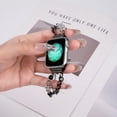thumbnail image 2 of Dwitch Fashion Metal Bracelet Band Compatible for Apple Watch Band Series SE 10 9 8 7 6 5 4 3 2 1,Pearl Beaded Glass Diamond Metal Strap 38/40/41/42mm(S10), Adjustable Bracelet Strap,Black, 2 of 7