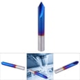 thumbnail image 3 of Chamfer End Mill 2 Flute Blue Coating Tungsten Steel Cemented Carbide Router Bit, 3 of 8