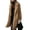 Brown, variant on Women Ladies Lapel Teddy Bear Coat Faux Fur Fleece Jacket Overcoat Long Parka Outerwear