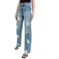 thumbnail image 2 of Judy Blue Full Size High Waist Rigid Magic Star Shaped Destroy 90's Straight Jeans Plus Size, 2 of 11