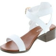thumbnail image 7 of Top Moda Women's Vision-75 Ankle Wrap Adjustable Buckle Stacked Chunky Heel Sandal, 7 of 7
