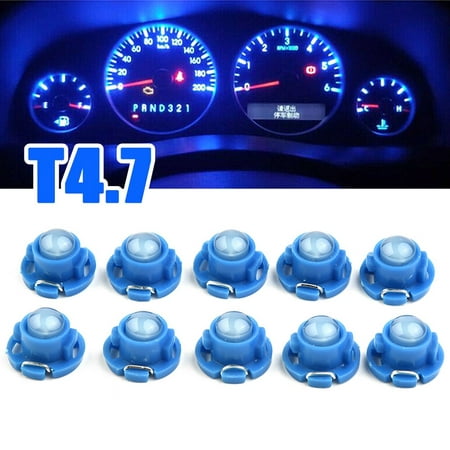 

10x Blue T4.7 Wedge LED Bulbs Instrument Panel Light Dash Lamp Car Universal